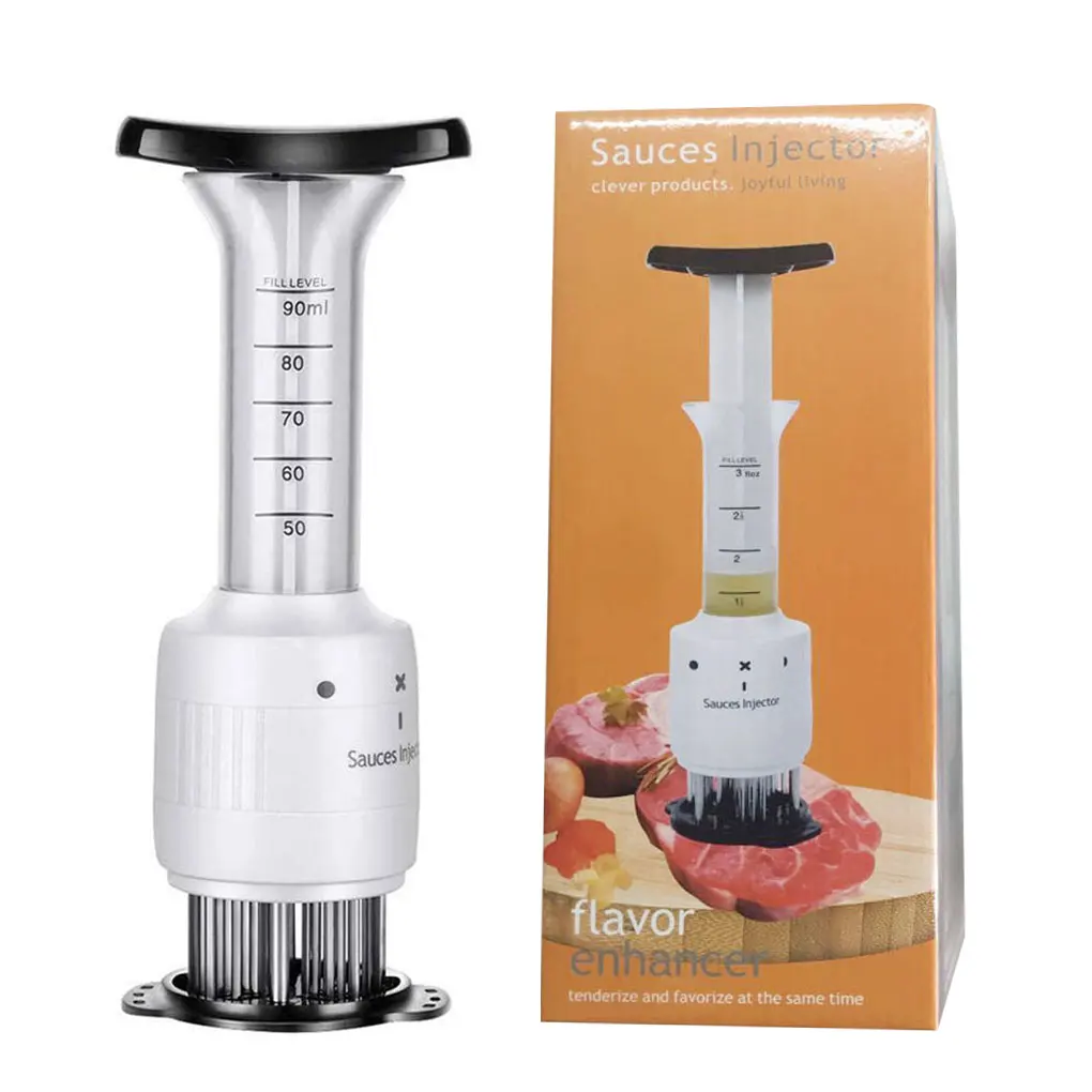 

Meat Tenderizer with Stainless Steel Needles Meat Steak Sauce Injector Injecting Tool with ABS Tube
