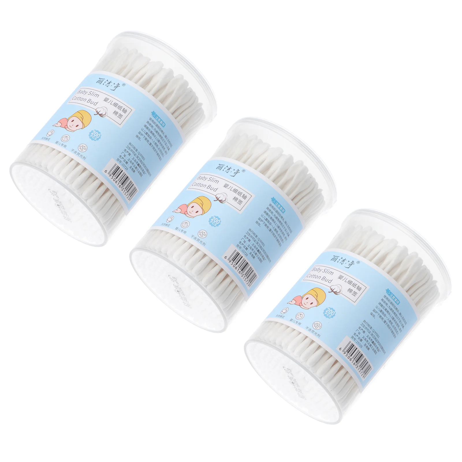 3 Boxes Double-headed Cotton Swabs Earpick for baby Use White |