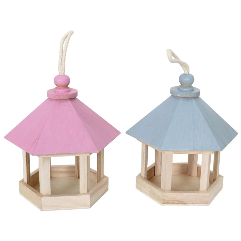 

Wooden Birdhouses for Outdoors Wood Bird Feeder to Paint for Outside Wild Birds