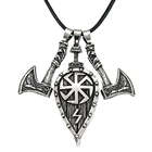 Ностальгия славянский Коловрат щит меч и топор Odin Ворон волк Амулет ожерелье с кулоном викинга Wicca языческие украшения