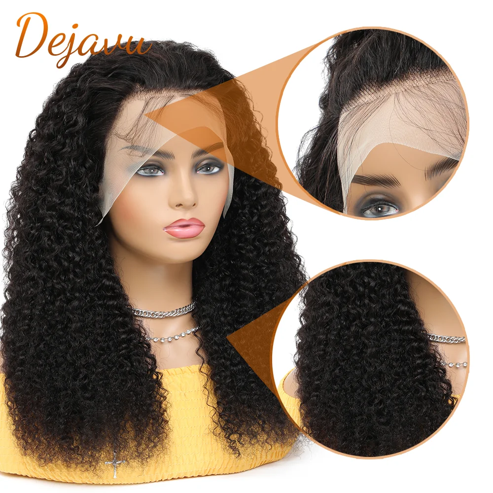 Curly Human Hair Wig Transparent Lace Front Wigs For Black Women 13X4 24 Inch Frontal Lace Wigs For Women Human Hair PrePlucked