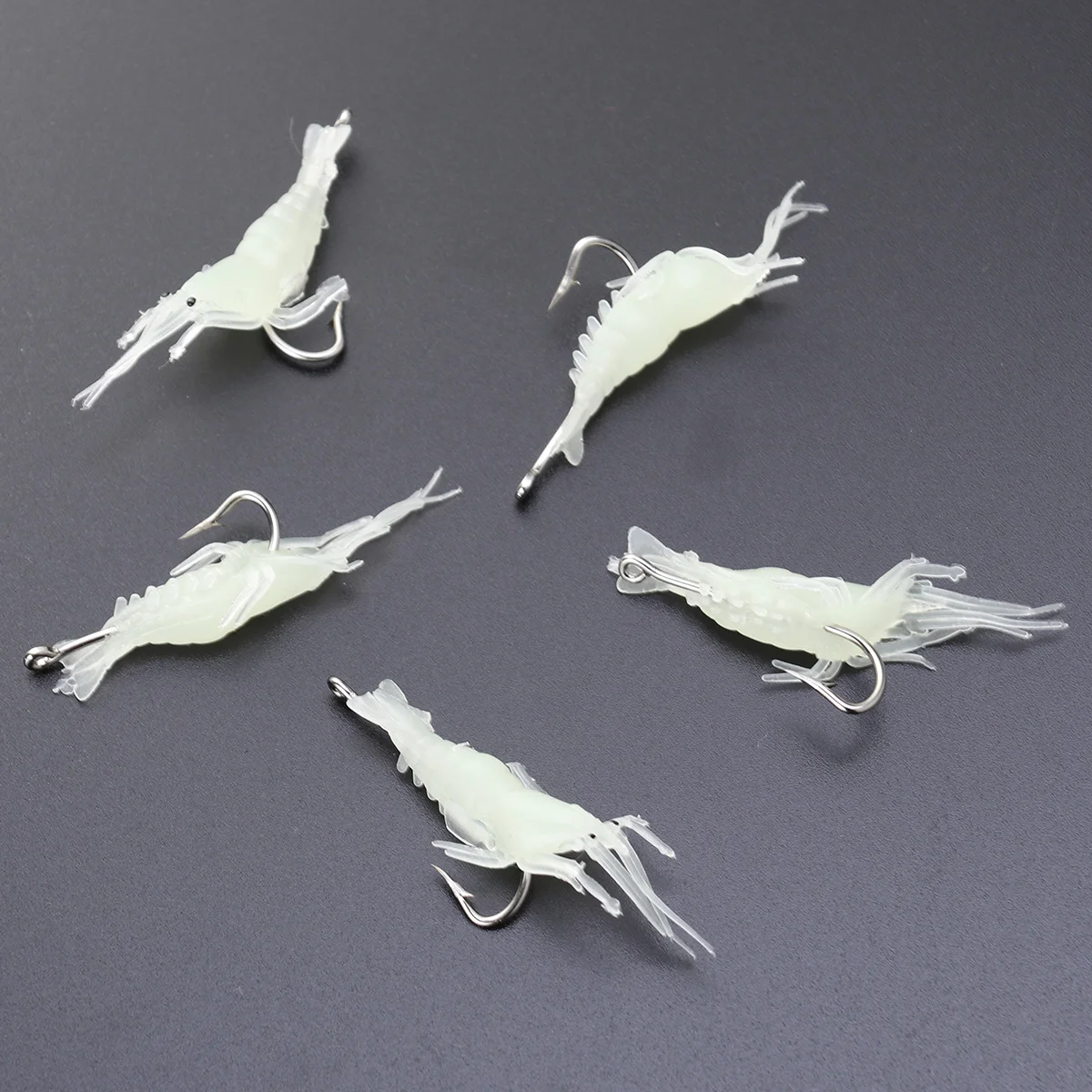 

1PC 4cm Simulation Shrimp Soft Noctilucence Life-like Bionic Nontoxic Lures with Hook for Bass Trout Salmon