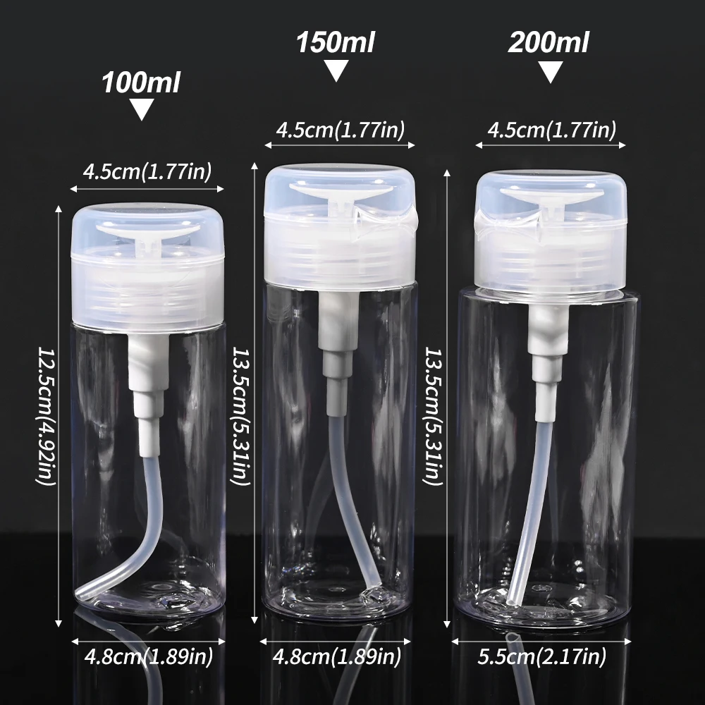 Многоразовый Прозрачный Пустой дозатор для ногтей 100/150/200 мл