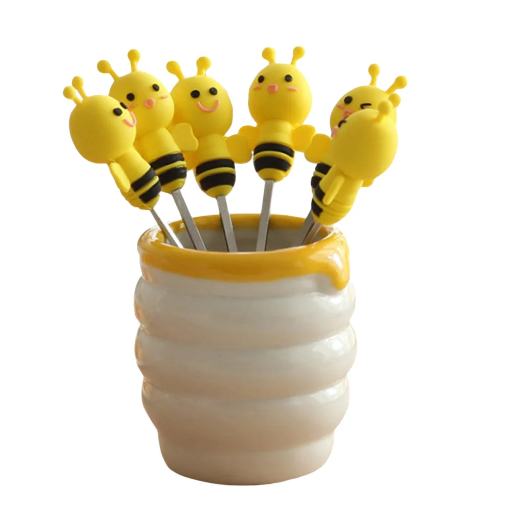 

7 Pcs Small Tasting Forks Toddler Food Mini Appetizer Kids Bistro Silicone Utensils Salad Cheese