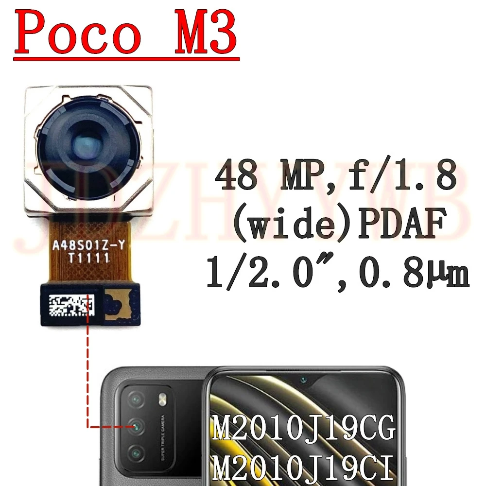 Задняя камера для Xiaomi Poco M6 Pro M6Pro M5 M5s M4 M4Pro M3 M3Pro Большая задняя основная широкая
