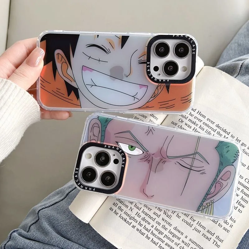 Купи Anime One Piece Luffy Roronoa Zoro Phone Cases For iPhone 14 13 12 11 Pro Max XR XS MAX X Couple Anti-drop Soft Back Cover Gift за 200 рублей в магазине AliExpress