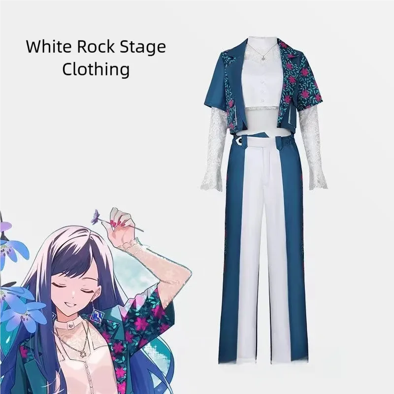 Косплей Miku красочный сценический костюм с мировым планом Aokiyo Dongmi белый камень
