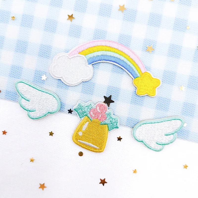 Милый кролик Метеор Вишня Корона самоклеящаяся нашивка с вышивкой аппликация DIY