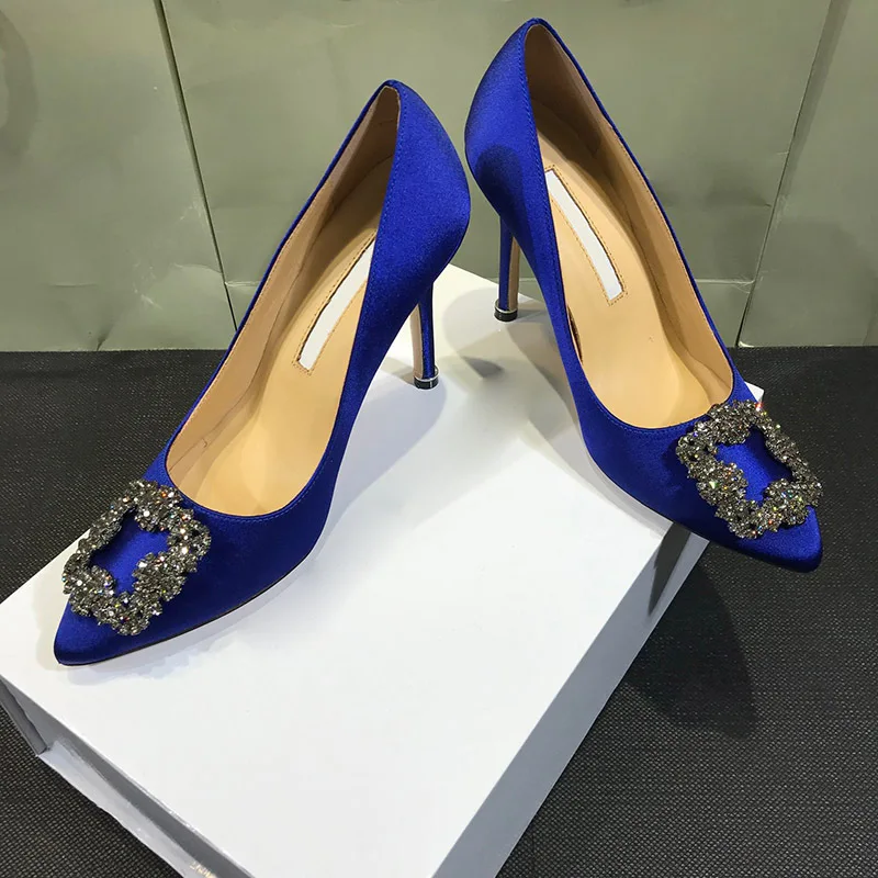 

Pink Silk Satin Shoes Pointed Toe Baotou High Heel Stiletto Women's Shoes