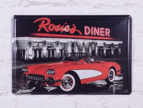 Старинные металлические жестяные знаки Rosie's обеденная Постер для бара Ретро