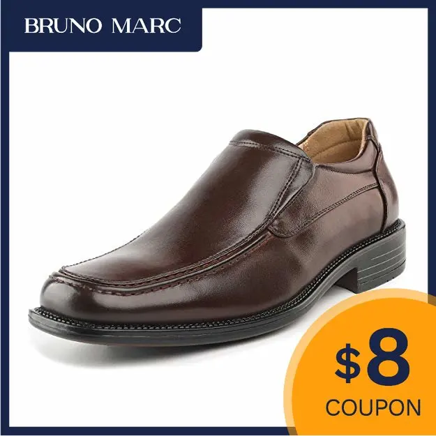 

Bruno Marc Men's luxury brand shoes Slip on Leather Lined Square Toe Dress Loafers Shoes for Men Casual Weekend Formal Work