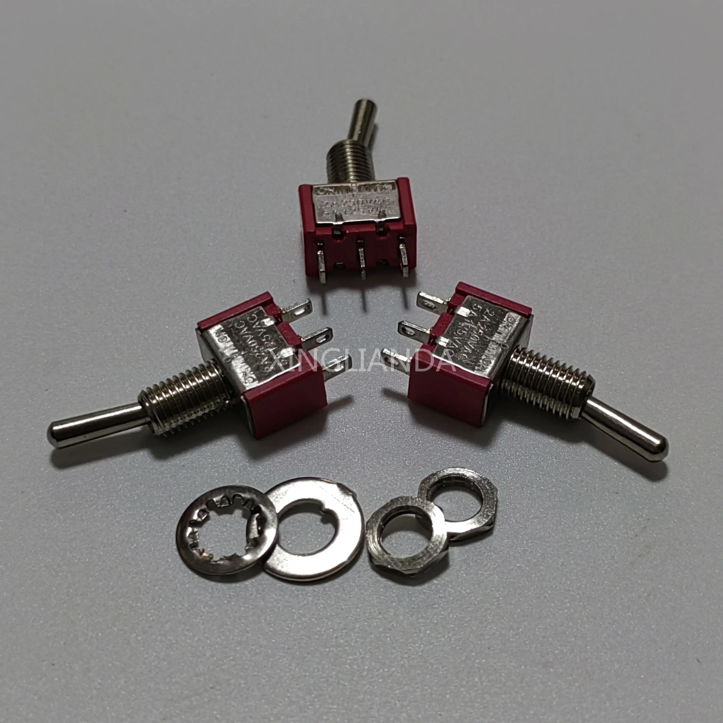 10 шт. MTS-103 красный миниатюрный тумблер 3-позиционный ВКЛ-ВЫКЛ-ВКЛ 2А 250 В