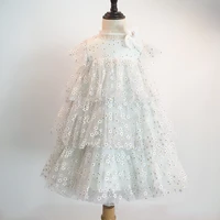 new girls dress spring and summer childrens princess floral dress foreign style birthday performance birthday cake dress dress