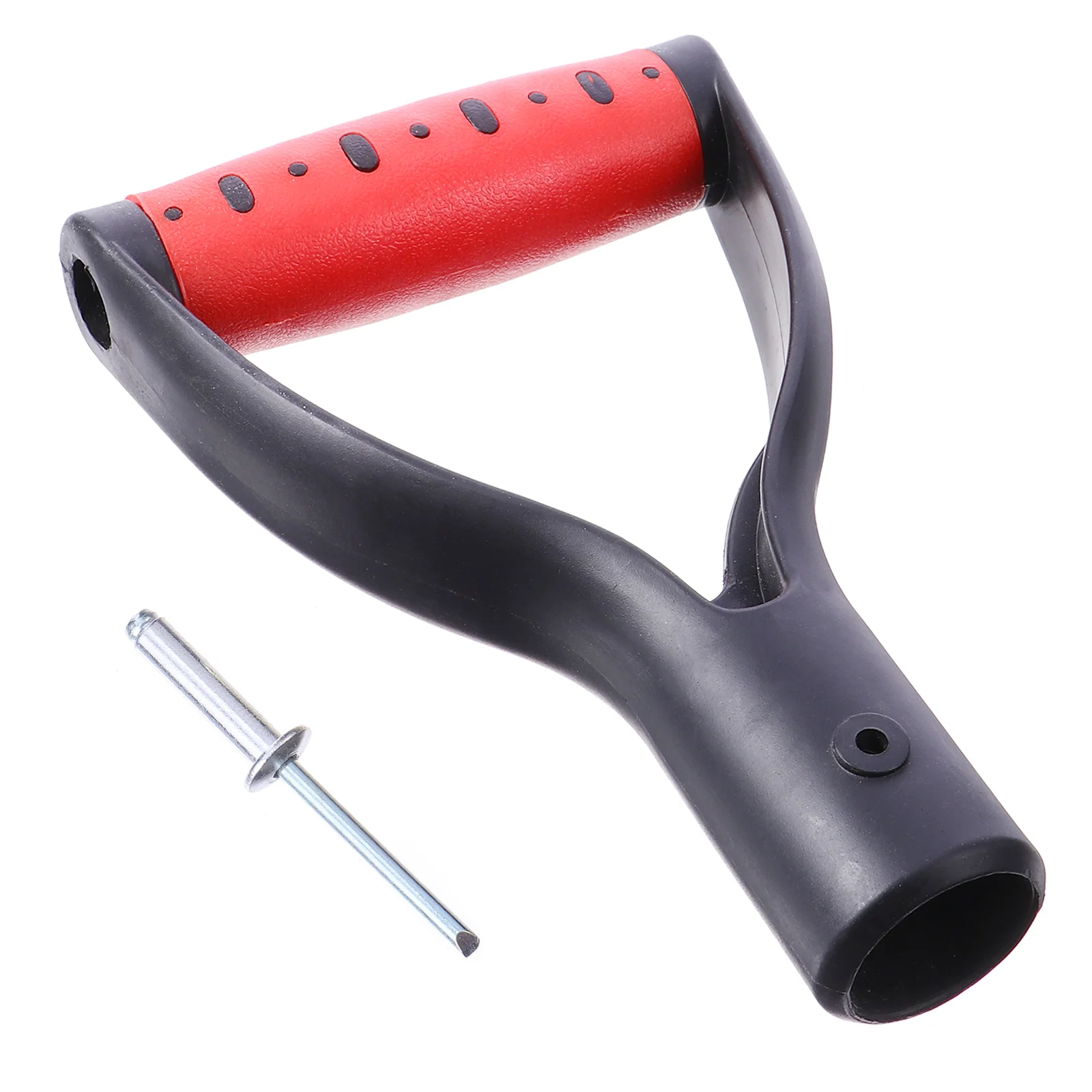 

1Pc D Grip Handle Replacement Digging Raking Tools Handle (Black,Red)