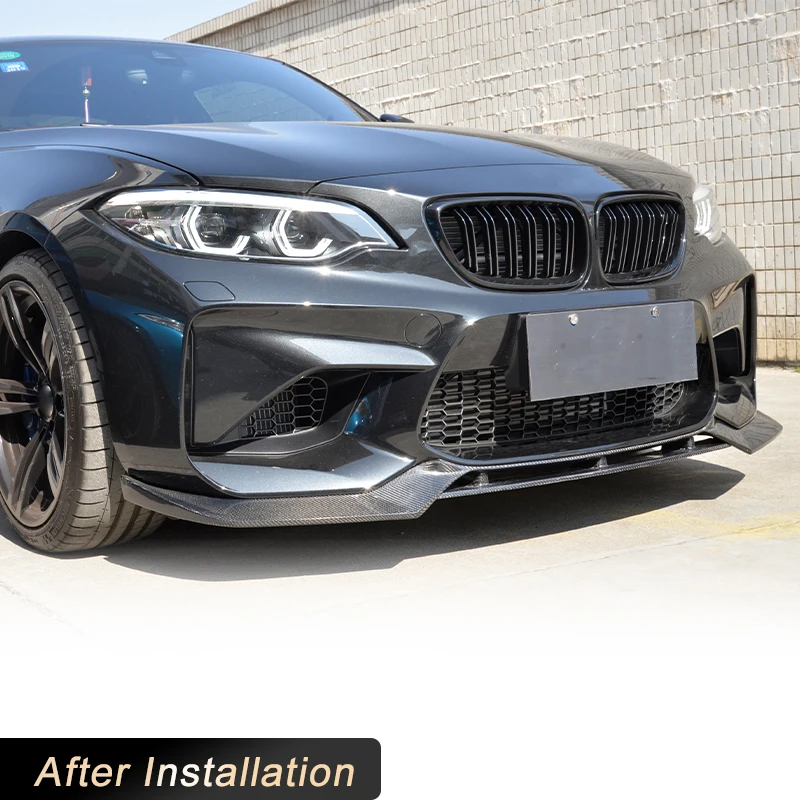 Автомобильный передний бампер спойлер из углеродного волокна для BMW F87 M2 Coupe
