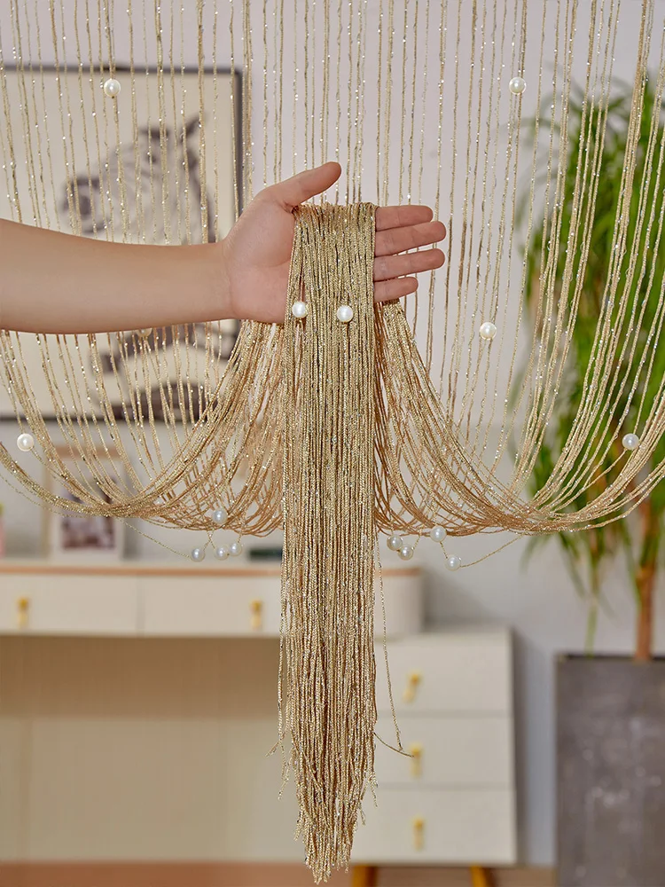 

Door curtain 1X2 M artificial pearl tassel fringe string curtain for bedroom living room diviver and sheer wedding decoratio