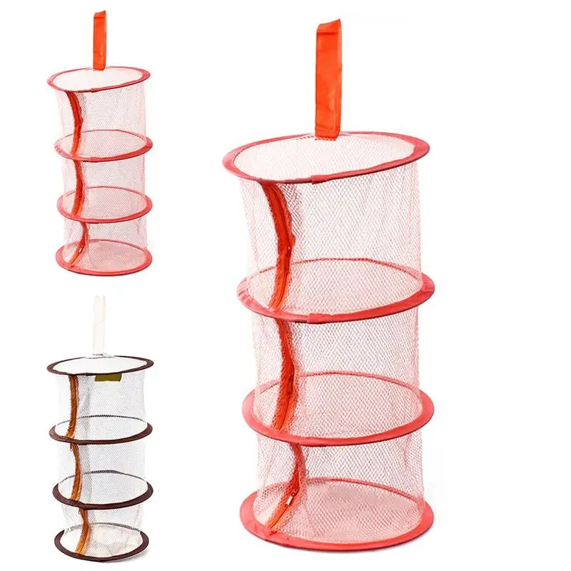 

3-Layer Hanging Net Mesh Storage Basket Bag Zipper Bra Drying Basket Hanging Cage Clothes Bra Drying Organizer Storage Basket