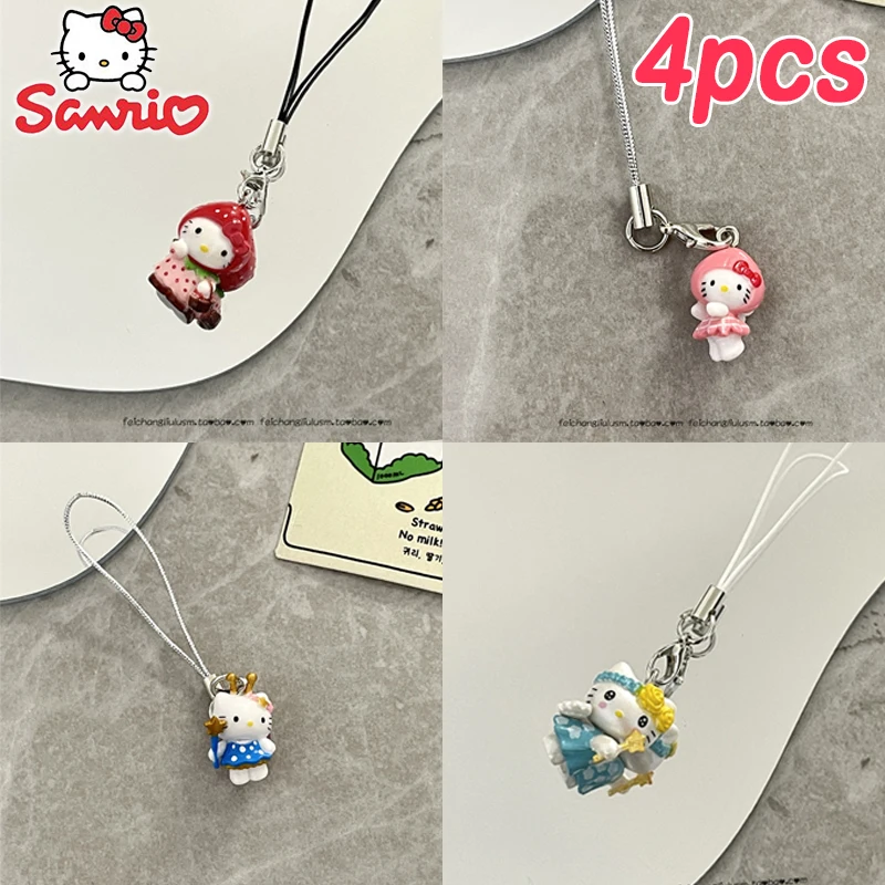 1 Набор подвеска для телефона Hello Kitty Sanrio аниме Kawaii веселая Женская брелок