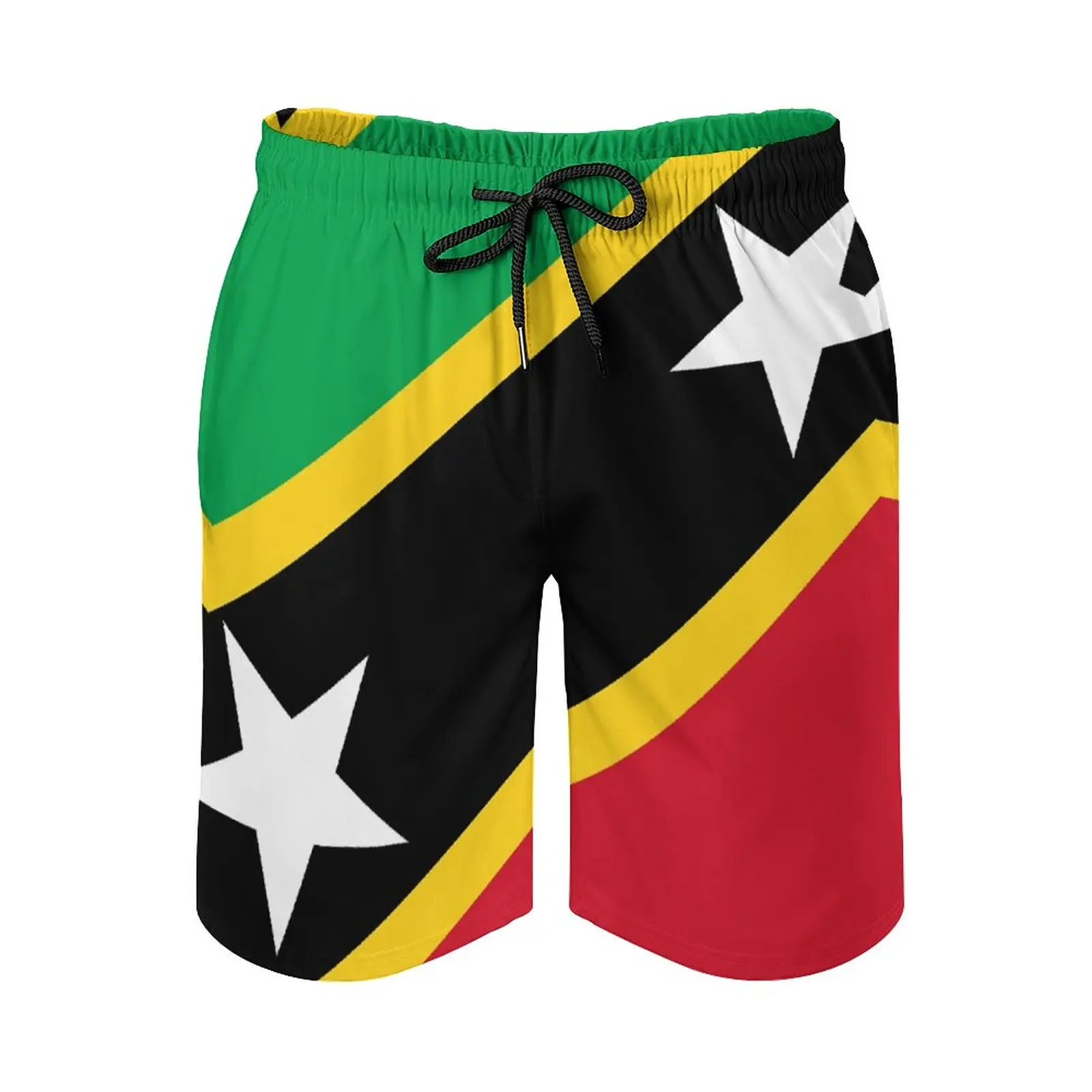 

Beach Pants Anime Causal St. Kitts And Nevis Flag Breathable Quick Dry Funny Graphic Loose Adjustable Drawstring Loose Elastic M