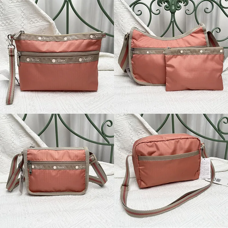 

Lesportsac Solid Color Exquisite Nylon Casual Handheld Crossbody Lightweight Waterproof Women's Tote Bag Valentine's Day Gift