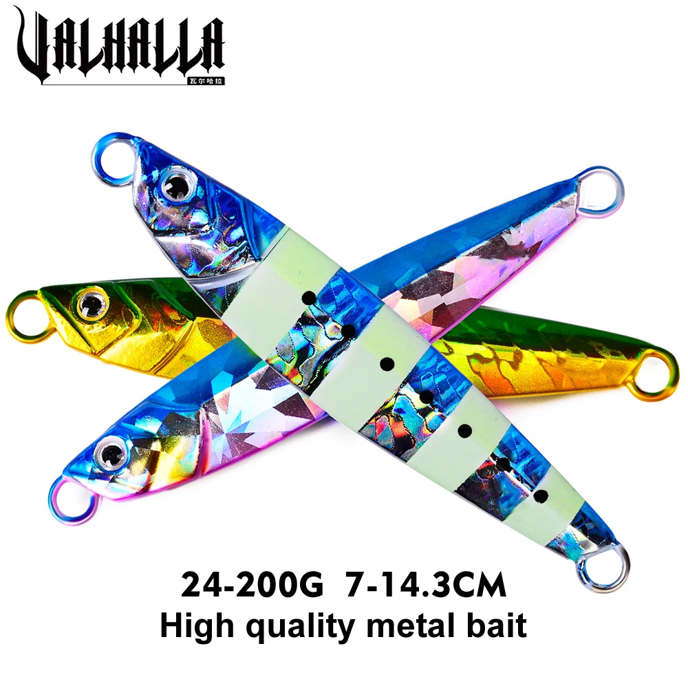 

VALHALLA 1PC Metal Cast Jig Spoon 30g-200g Shore Casting Jigging Fish Sea Bass Fishing Lure Artificial Bait Fishing Tackle