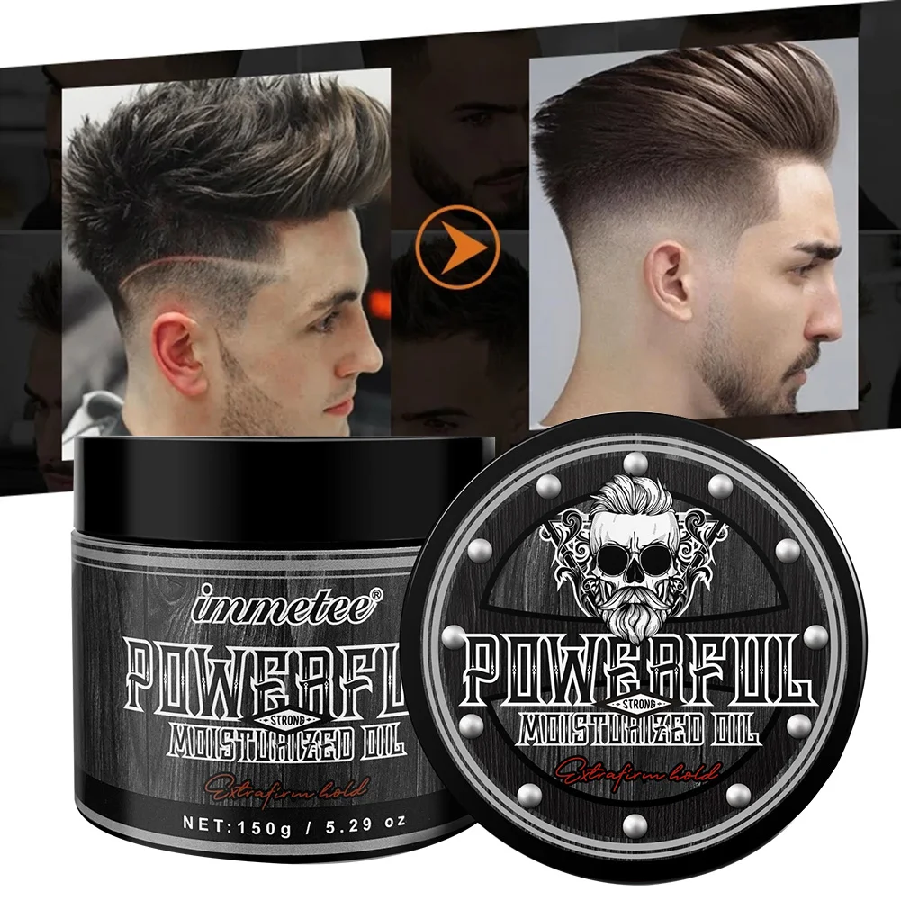 

Hair Styling Wax Strong Hold Long Lasting Hair Styling Gel Non-Sticky Fluffy Hair Pomade Oil Moisturizing Hair Cream 150g