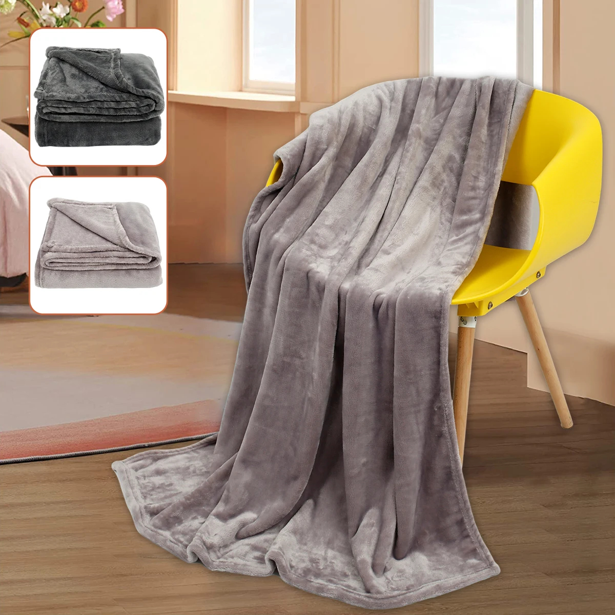 

Gray Fleece Blanket Super Soft Fuzzy Blanket Light Weight Plush Bed Blankets Durable Plush Cozy Blanket Perfect for Bed Sofa