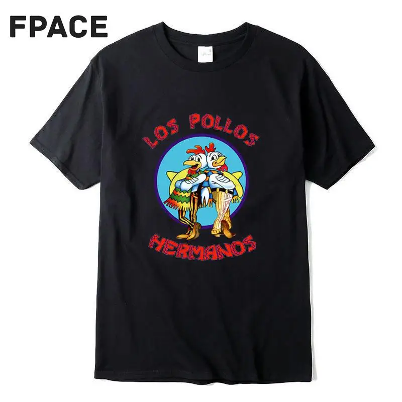 

FPACE Men's high quality t-shirt100%cotton Breaking Bad LOS POLLOS Chicken Brothers printed casual funny tshirt male tee shirts