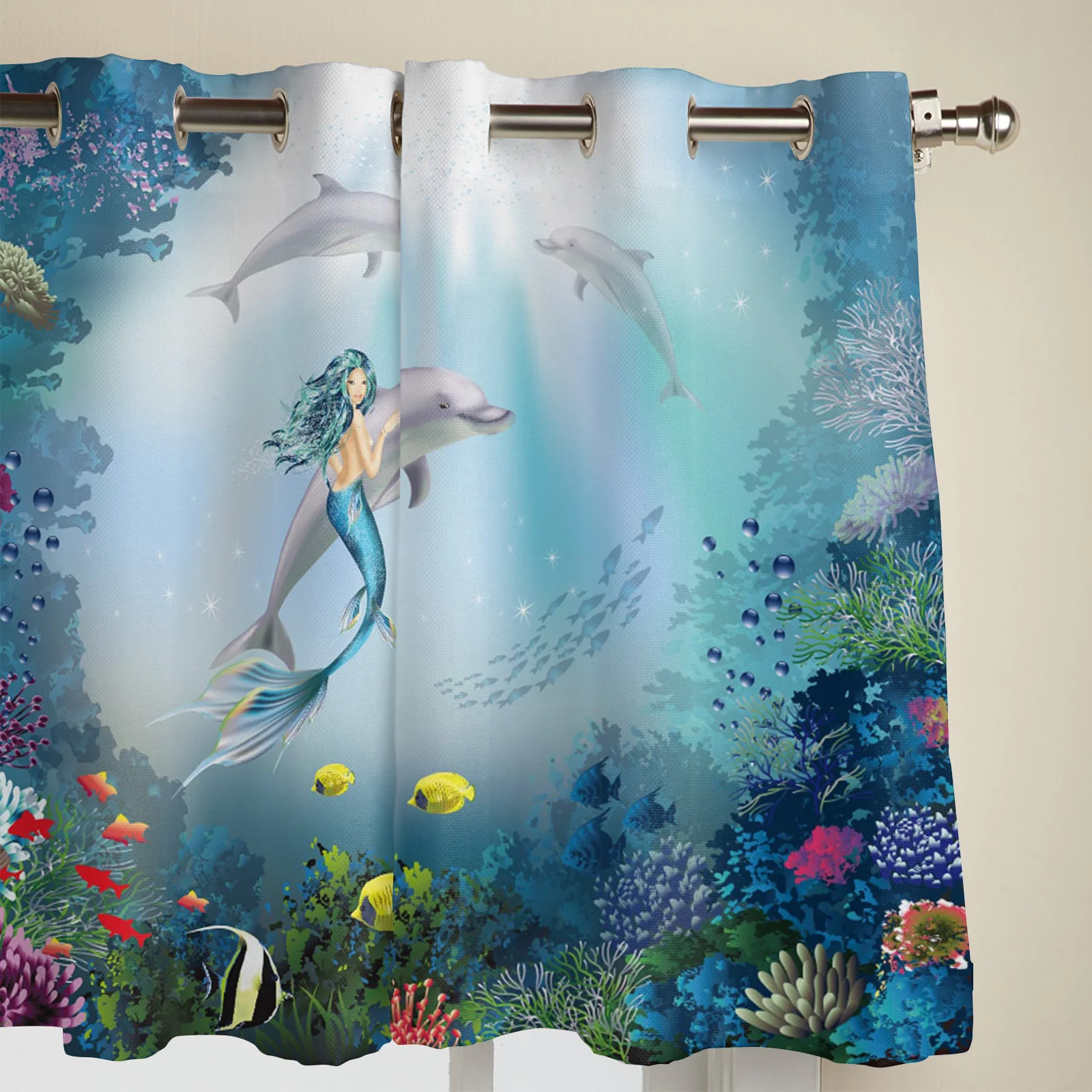 Роскошные морские Подводные Коралловые занавески с изображением русалки и