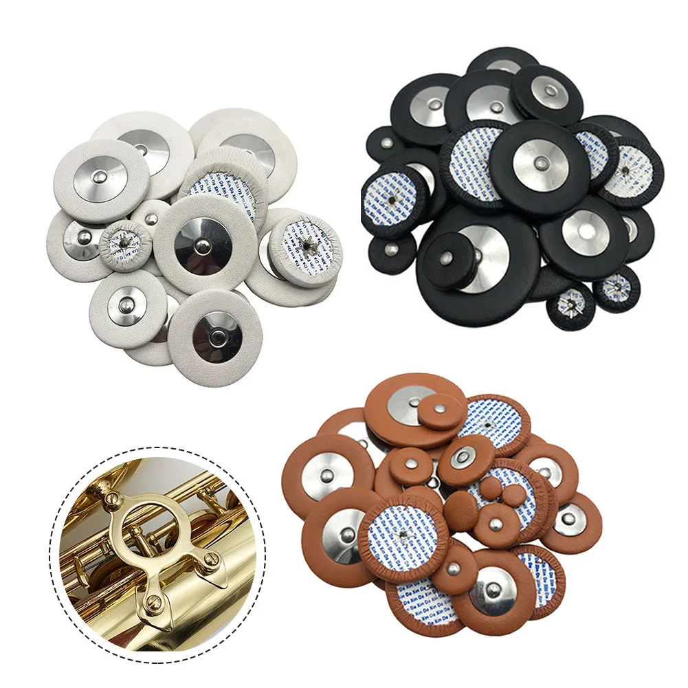 

25pcs/set Professional Leather Tenor Saxophone Pads Replacement Woodwind Parts 10/18/20/22/28/32/34/36/38/40/42.5/44/48/52mm