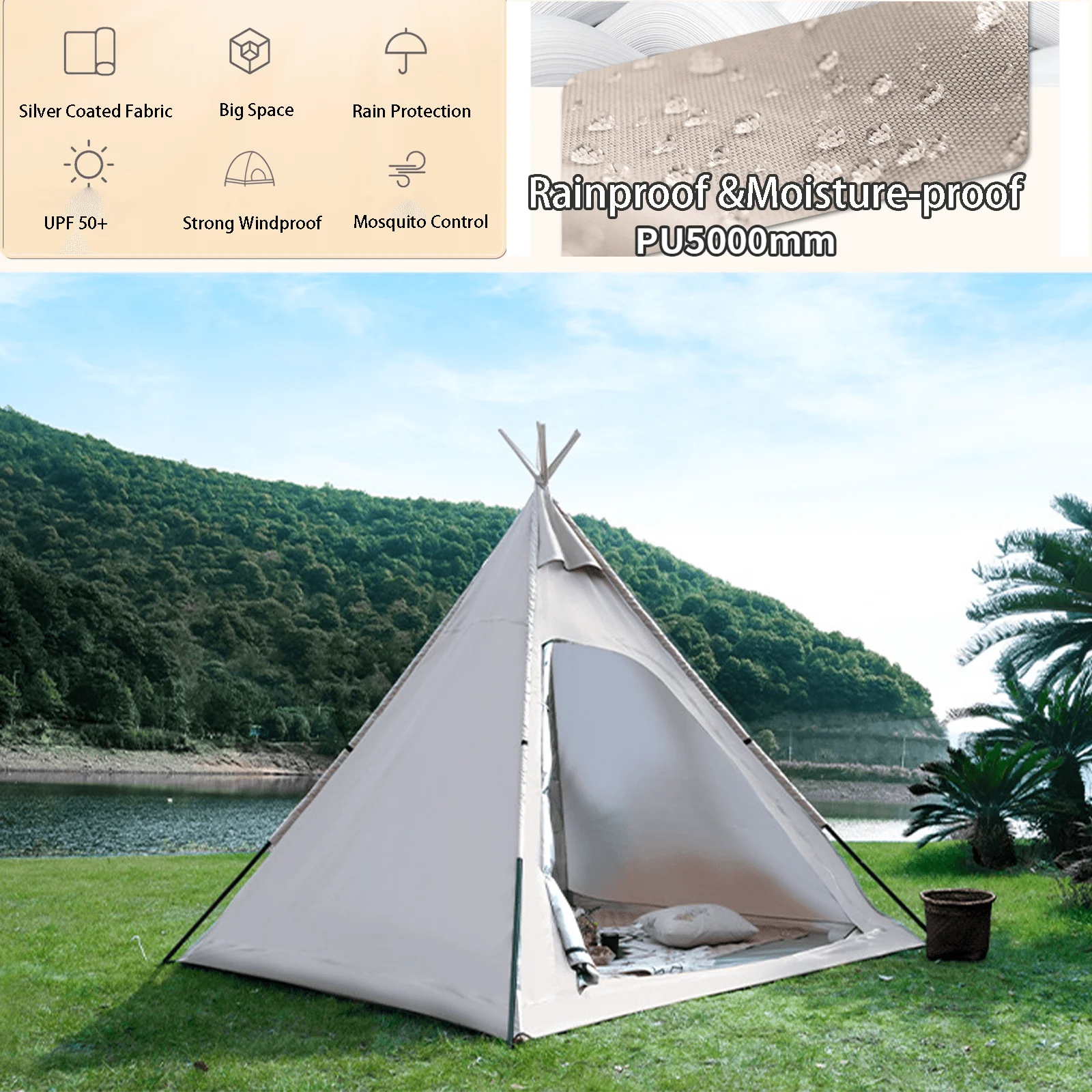 

Fishing Awning Waterproof Tarp Tent Shade Ultralight Garden Canopy Sunshade Outdoor Camping Tourist Beach Blanket Sun Shelter