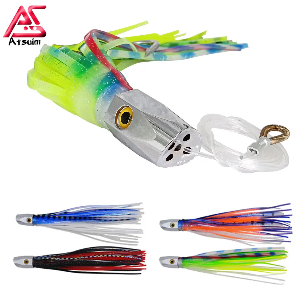 

AS 1PC 21cm110g Trolling Bait Copper Head Seawater Lure Octopus Squid Skirt Angler Drag Fishing Marlin Tuna Boat Pesca Leurre