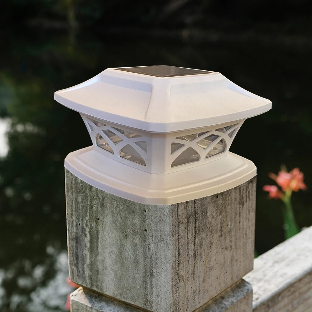 

Outdoor Solar Powered Post Light IP65 Waterproof Column Patio Fence Gate Street Lamp for Courtyard Landscape Garden LED Decor