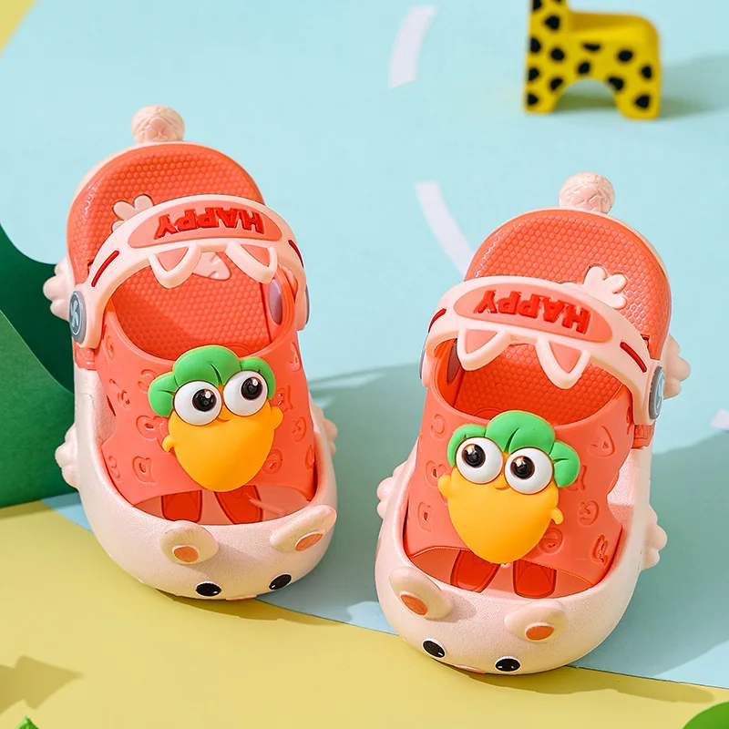 

Children New Summer Hollow Sandas Baby Cartoon Cute Radish Shoes Boys Soft Bottom Non-slip Beach Sandals Girls Fashion Slippers