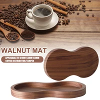 walnut wood coffee tamper holder espresso tamper distributor mat stand coffee maker support base for 515358mm barista tool