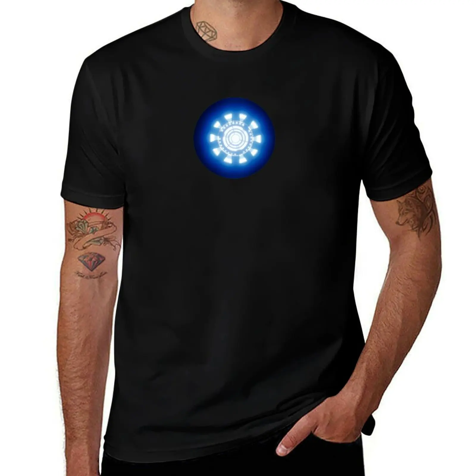 Фото Футболка Arc Reactor для мужчин, 100% хлопок, мужская футболка, летняя футболка с изображением аниме, футболка №1