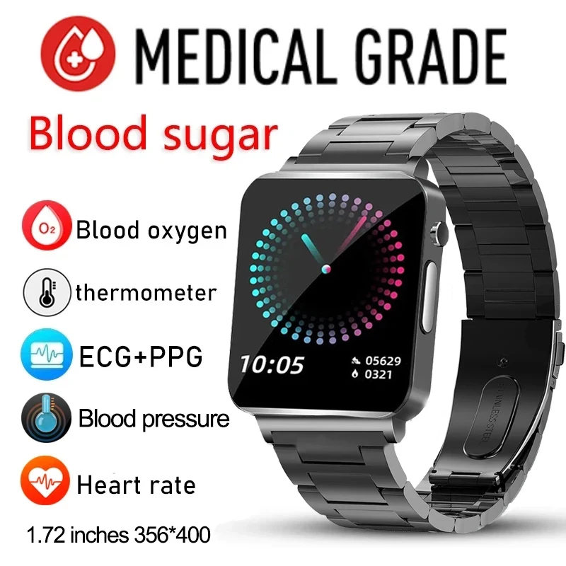 

2023 Смарт-часы с измерением уровня сахара в крови, ЭКГ + PPG, измерение артериального давления, температуры тела, смарт-часы для мужчин и женщин, часы, фитнес-трекер