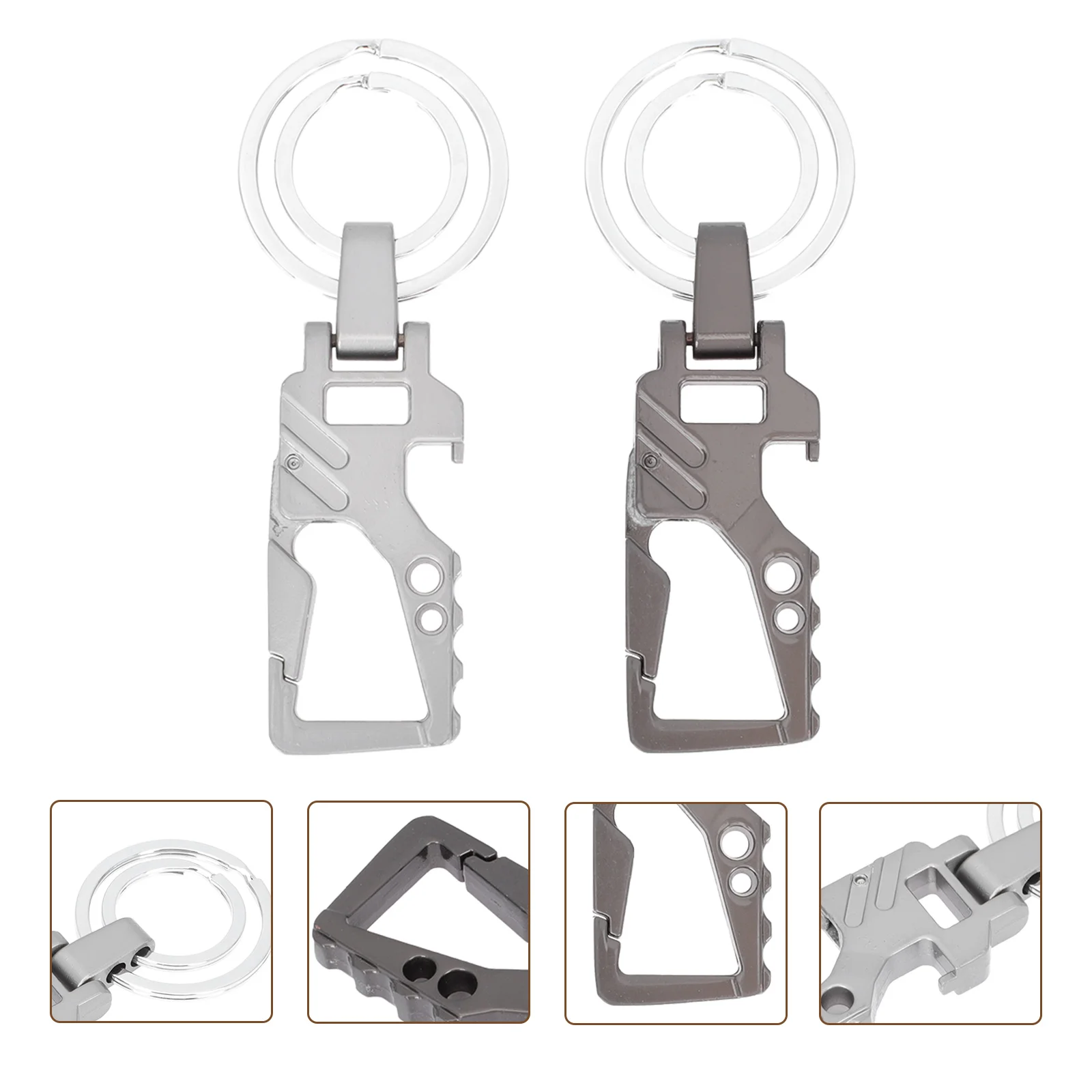 

2pcs Metal Keychain Pendants Portable Bottle Openers Drink Openers Keyrings