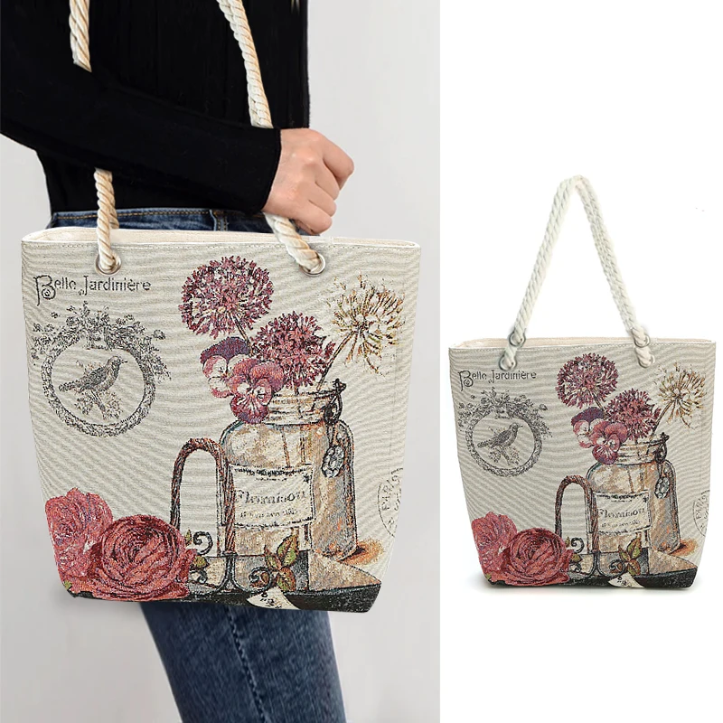 Large Capacity Folding Canvas Shoulder Tote Bag Women's Handbags New Fashion Style Bag Travel Handbag Storage Bags