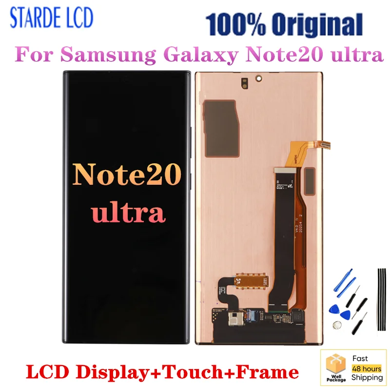 100% Оригинальный Note20 ультра дисплей для Samsung Galaxy Note 20 Ultra N985 ЖК-дисплей и сенсорный экран дигитайзер Замена с рамкой