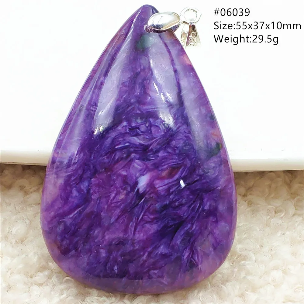Natural Purple Charoite Women Pendant Russia Gemstone Charoite Beads Heart Water Drop Fashion Necklace Jewelry AAAAAA