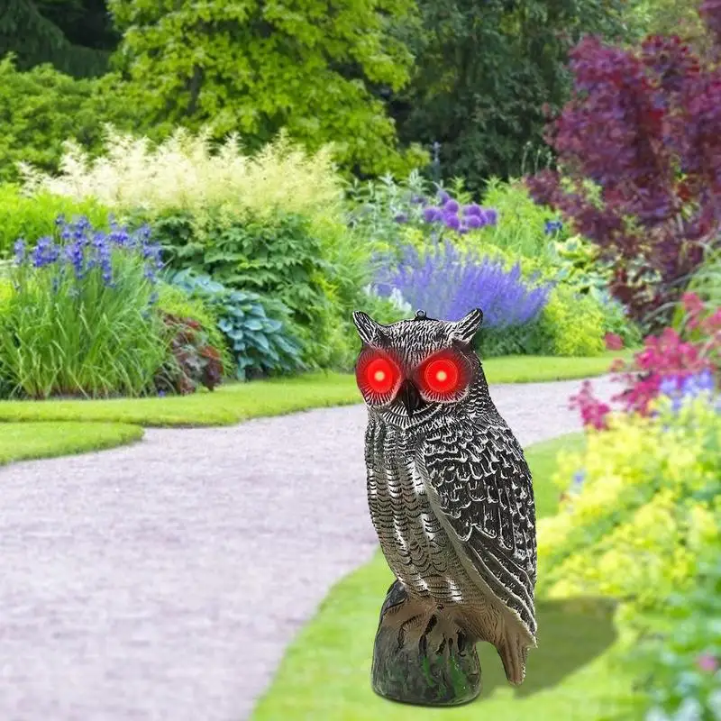 

Реалистичная статуя совы, птицы, Совы с мигающими глазами, вращающаяся голова, защита от вредителей для украшения искусств