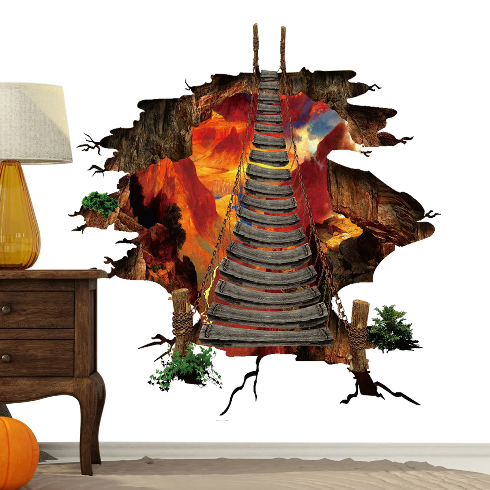 

Halloween Floor Decals 3D Wallpaper For Floors 3D Floor Stickers Peel And Stick Reusable And Removable Mural Decals Home Decor