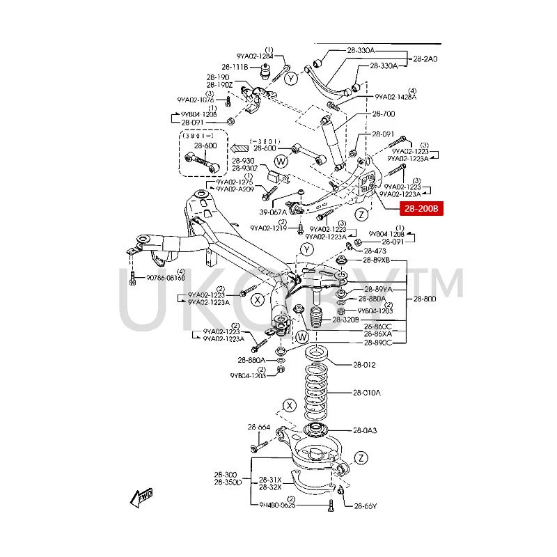 GJ6A28200G Подходит для Ma zd a 3 и Mazda 6, продольный тяга, опорный рычаг заднего колеса, угол овцы, продольный рычаг в сборе (art.: 3920ca50ade02) - 3920ca50ade02