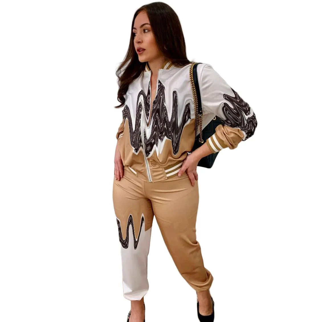 

Two Piece Women Set Dashiki African Clothes Autumn Winter New Fashion Long Sleeve Jacket Top And Pants Suit Party Matching Sets