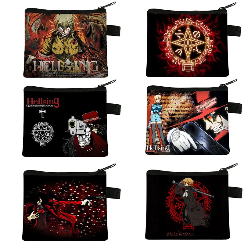 

Anime Hellsing Ultimate Alucard Print Coin Purses Horror Vampire Comics Mini Wallet Creditcard Money Coin Bag Small Purse Gift