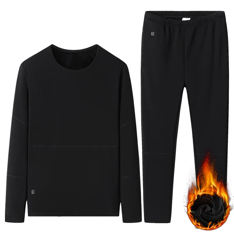 22 Areas Thermal Underwear Sets Winter Self Heated Suit USB Electric Heating Jacket Clothing Fleece Thermal Men Women Long Johns