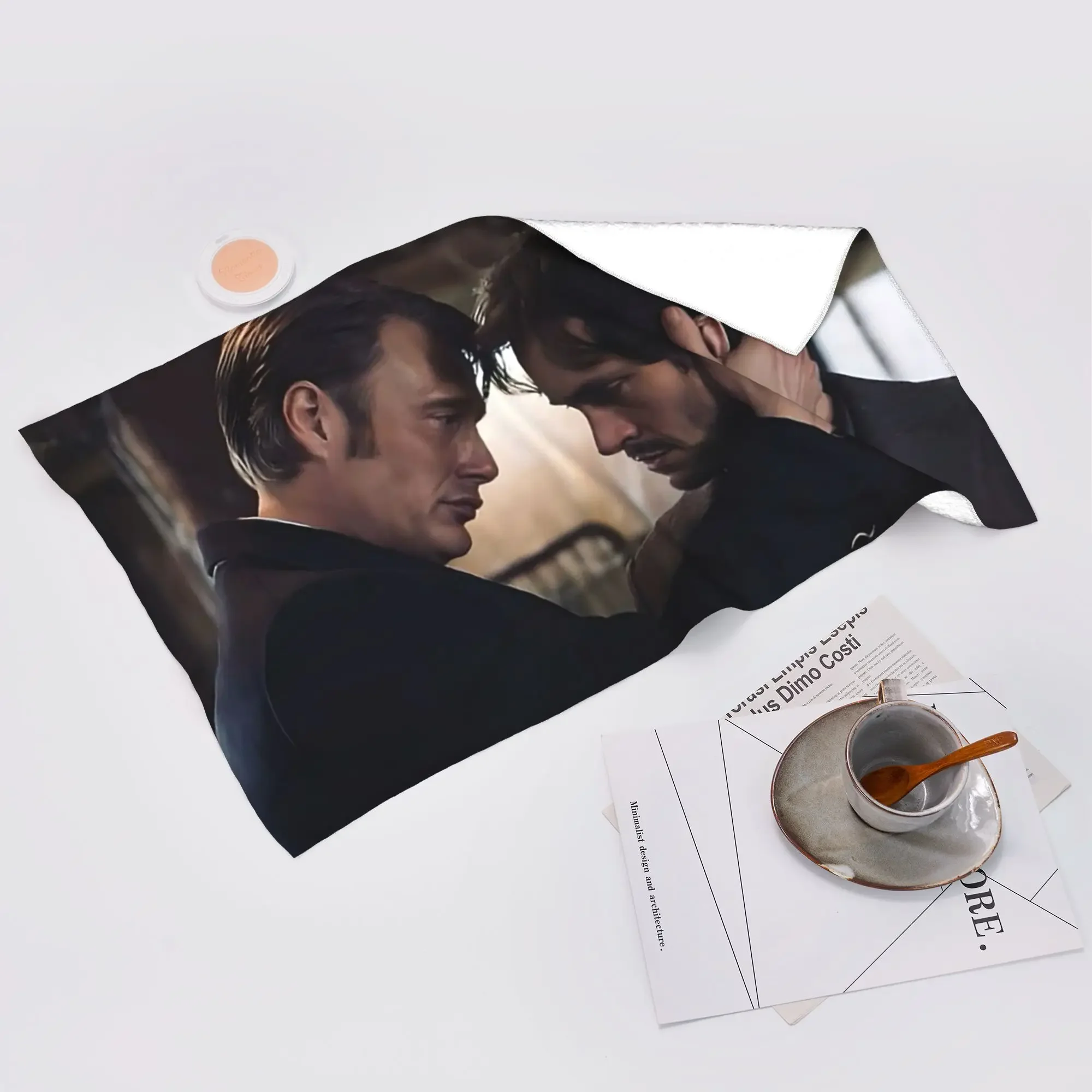 Фото Мягкое полотенце для лица Custom Hannibal X Will Graham, с принтом по мотивам фильма ужасов, быстросохнущее, для бассейна и ванной, хлопковое, дышащее №1