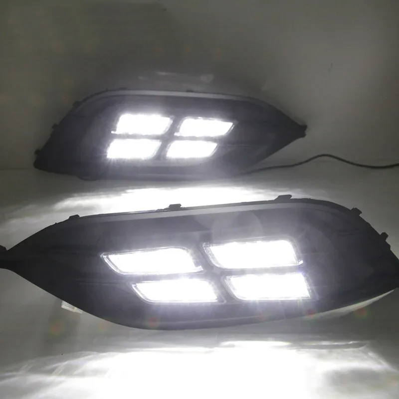 Светодиодные дневные фары для Opel Insignia 2017 2018 2019 желтая функция указателя поворота