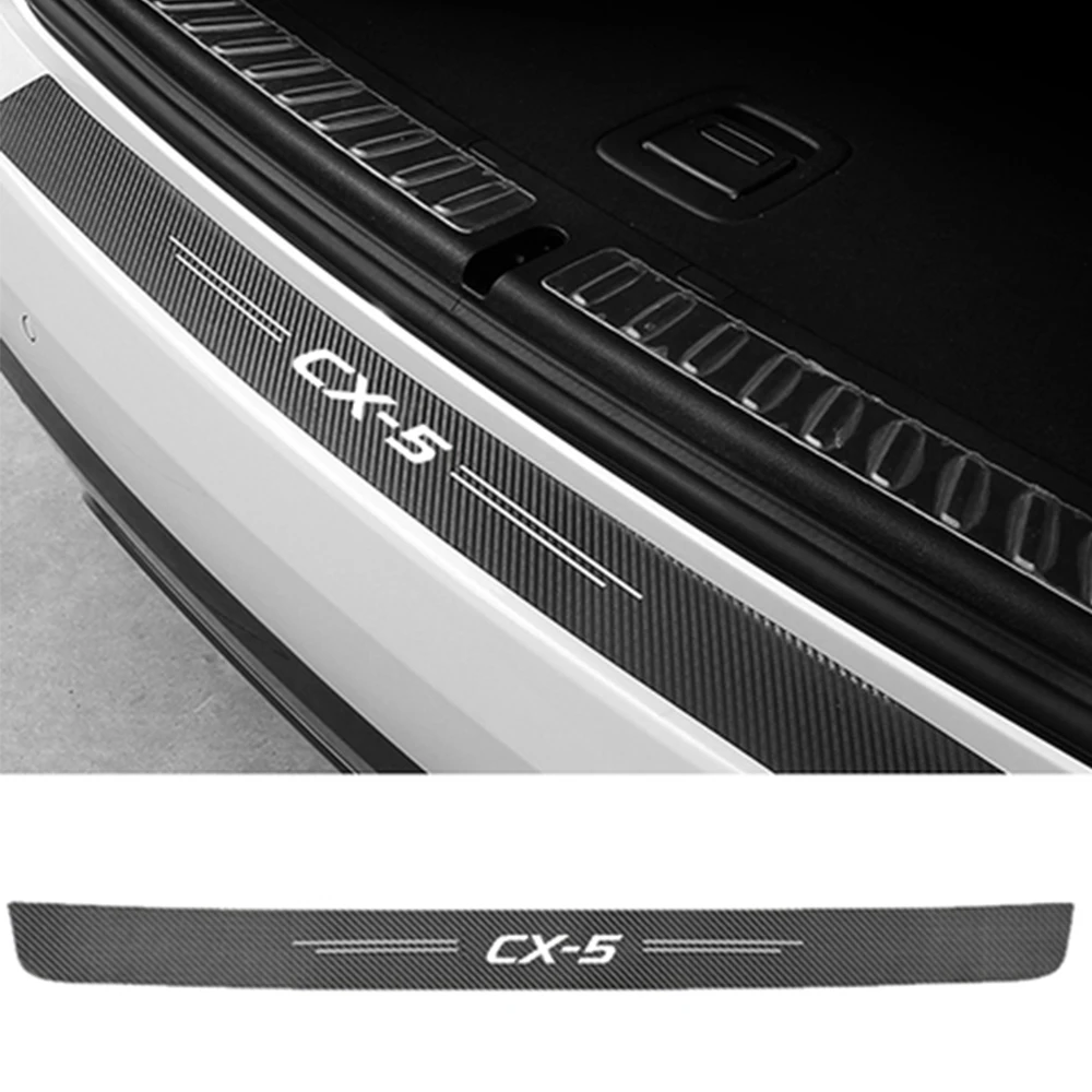 

Car Decals Rear Trunk Door Threshold Stickers Anti Scratch Protective Film Bumper Guard Pedal Decoration for Mazda CX5 Logo